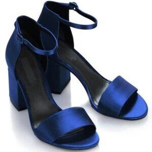 Abby Satin Sandal With Rhodium In Blue SZ: 37
